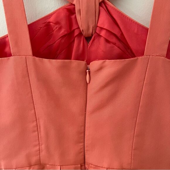 J Crew Silk Taffeta Dress Halter Semi Formal Dance Party Soft Size 2 Pockets - Picture 4 of 7